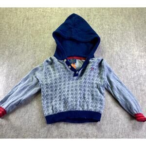 Mayoral Wool and Cotton Blend Hooded Blue & Gray Sweater Size 12 Months